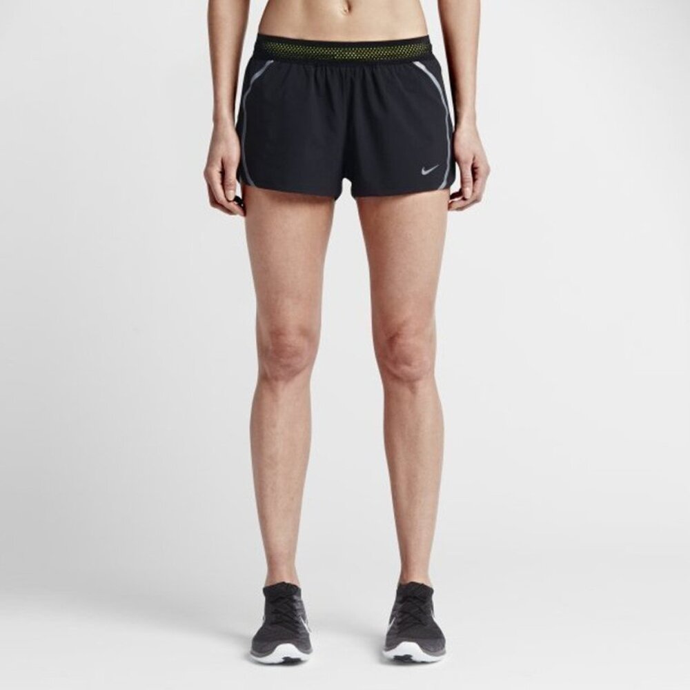Nike Aeroswift Shorts Women Medium Black Running Jogging‎ Workout Gym Side Split